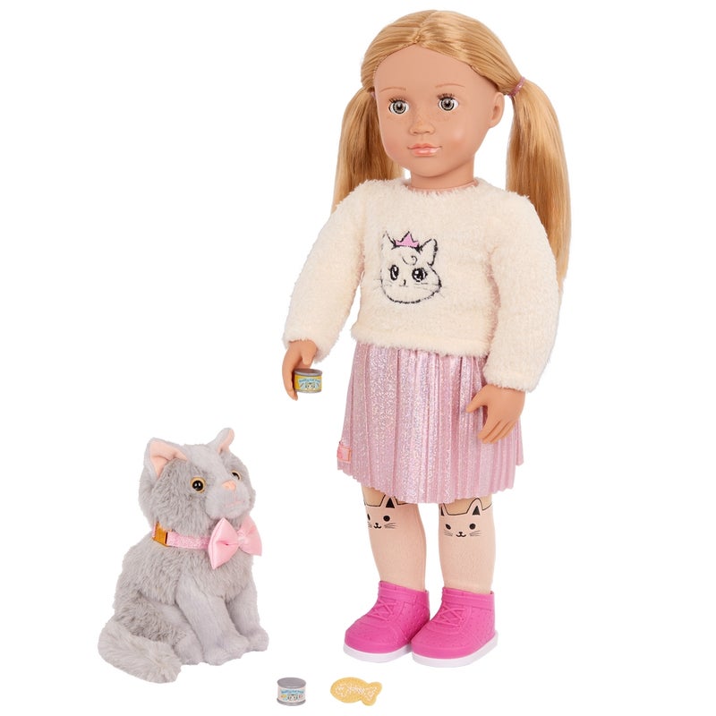 Our Generation - Sheela 18-inch Doll & Sammy Pet Cat Plush Set - BD31579Z - Image 2